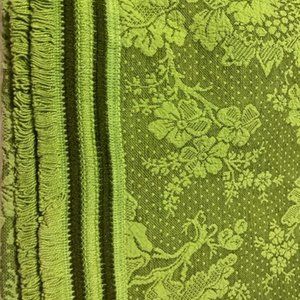 Vintage Bates Green Floral Bedspread - King